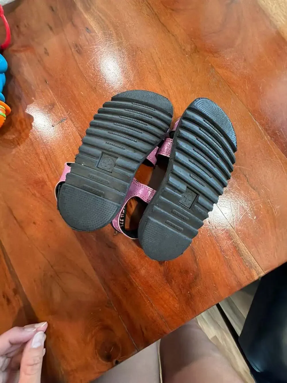 Dr. Martens Klaire Youth Glitter Strappy Sandals in Pink